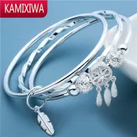 三生三世银手镯女夏999银2021新款银饰品小众年轻款女生银镯子 KAMIXIWA