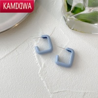 糖果色方形耳钉女夏季款酷简约气质高级感耳环小众设计感仙气耳饰 KAMIXIWA