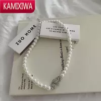 KAMIXIWA馨帮帮气质网红颈链2021年新款潮韩系复古优雅锁骨星球珍珠项链女