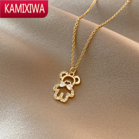 KAMIXIWA锆石小熊项链女2021年新款潮轻奢小众高级感锁骨链choker时尚颈链