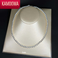 KAMIXIWA轻奢圆润光泽贝珠短项链女时尚百搭复古珍珠锁骨链礼服连衣裙