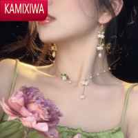 KAMIXIWASHOOT春日氛围~超仙花朵珍珠流苏项链女小众设计锁骨链choker