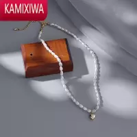 KAMIXIWA小珍珠项链女夏高级设计感爱心桃心颈链小众轻奢锁骨链2021年新款
