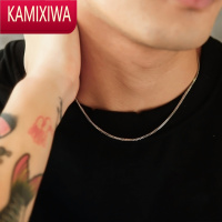 KAMIXIWASuci索式 男锁骨链项链男士潮男银链子潮细款短款蛇骨链