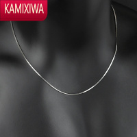 KAMIXIWAS silver snake chain 镀白金项链细蛇骨链男女银锁骨链潮