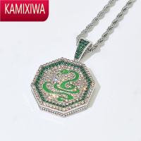 KAMIXIWA卡通动漫成龙历险记十二生肖吊坠项链嘻哈街头百搭男潮满钻男女