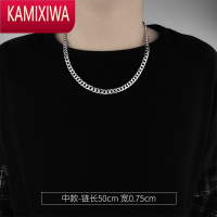 KAMIXIWA网红链条项链男潮男士古巴链子挂件嘻哈高街潮牌百搭简约钛钢配饰