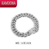 KAMIXIWA王嘉尔古巴手链男欧美嘻哈镶钻男士粗手环简单大方手饰女