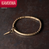 KAMIXIWA复古朋克黄铜手链流苏女 金属手工饰品男 简约百搭潮流中性