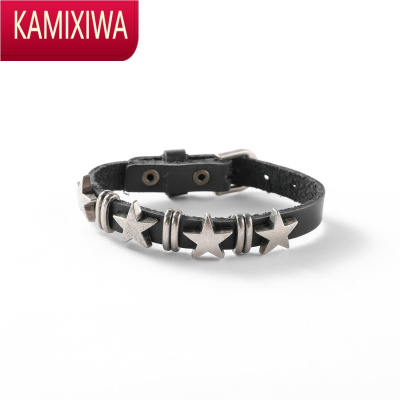 KAMIXIWA113 Market''你可以朋克又时尚软皮铆钉可调节手链值得出街带它