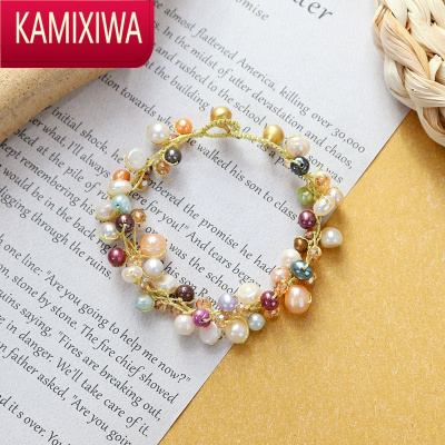 KAMIXIWA设计小清新彩色淡水珍珠手链波西米亚夏季百搭手串女饰品