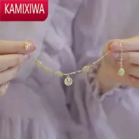 KAMIXIWA三生一世和田玉手链女生福牌手饰ins小众设计复古高级感礼物