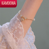 KAMIXIWA和田玉铃铛手链2022年新款可调节复古手镯ins小众设计高级感