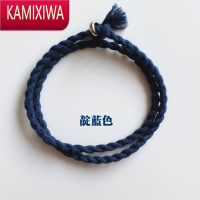 KAMIXIWA扎染 | 扎染蓝染双股手工手绳 幸运绳情侣手链 日系复古