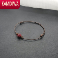 KAMIXIWA日常不顺的买它~紫金朱砂一颗手链复古回纹珠学生女款脚链