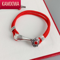 KAMIXIWA990吉祥如意红绳手链男女款复古情侣手链手工编织手绳首饰品