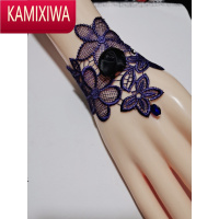 KAMIXIWA2020新款蕾丝手工制作紫色手链腕链花朵钩花手腕带水晶首饰品