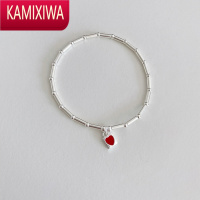 KAMIXIWA简约小众爱心锁银珠弹力绳手链女生手环手串韩版ins小红书