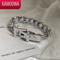 KAMIXIWA轻奢钛钢手链女ins潮嘻哈个性冷淡风表带男手环小众设计情侣手饰