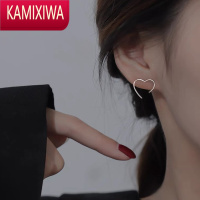 KAMIXIWA银爱心耳钉女2022年新款潮春夏小众设计感耳环法式气质耳饰ins