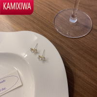 KAMIXIWA蝴蝶结珍珠耳钉女2022年新款潮耳饰高级感特别设计小众耳环春夏季