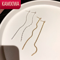 KAMIXIWAS银针适合圆脸的耳环显瘦流苏长款耳饰个性小众设计高级感耳坠