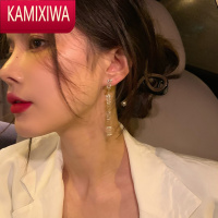 KAMIXIWA精致~流苏耳环2022年新款潮高级感轻奢网红耳饰女圆脸显瘦耳坠女