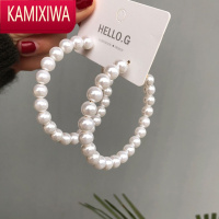 KAMIXIWA个性款大圈圆圈百搭简约气质高亮珍珠高品质耳圈耳环耳坠耳饰女
