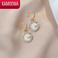 KAMIXIWA字母G耳饰简约气质女耳环2022年新款潮高级感个性镶钻耳饰品耳坠