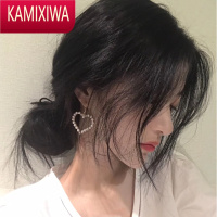 KAMIXIWA温柔复古珍珠爱心耳环日系ins风可爱桃心形夸张耳饰少女气质耳坠