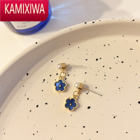 KAMIXIWA茶系耳夹无耳洞女2022年新款潮克莱因蓝耳饰凡尔赛耳环时尚耳坠