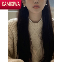 KAMIXIWADOUDOUSTORE银针强光ins正圆珍珠fever博主耳钉复古耳环女