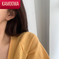 KAMIXIWA一字后挂银耳钉简约女秋冬小巧精致两戴气质韩版耳饰耳环潮ins