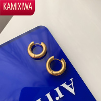 KAMIXIWA欧美ins简约百搭不锈钢小号耳环网红冷淡风时尚粗款耳圈情侣耳饰