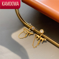 KAMIXIWA小众设计流苏耳钉 法式高奢感锆石耳环ins小众设计冷淡风流苏耳饰
