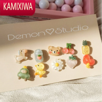 KAMIXIWA甜美少女可爱熊百搭童趣雏菊樱桃东大门ins日韩mini耳夹耳钉套装