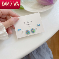 KAMIXIWA2022年早春郁金香耳钉套装甜美ins风学生耳环小众设计感精致耳饰