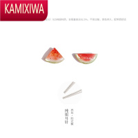 KAMIXIWA西瓜耳钉夏天小清新耳环睡觉不用摘简约塑料小巧迷你ins耳饰