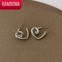 KAMIXIWA设计感扭曲爱心耳钉女ins简约冷淡风高级感耳环气质独特小众耳饰