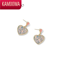 KAMIXIWA亮片爱心耳钉2021年新款潮少女耳饰韩国气质耳环网红耳夹无耳洞