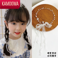 KAMIXIWA景甜儿童珍珠发带绑发女童公主丝带编发头饰飘带发箍花环发饰