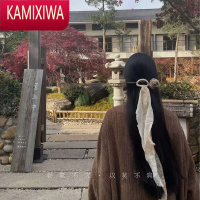 KAMIXIWA无罄《枯秋》手盘玫瑰花 秋色杏色发带丝巾发簪子 古风发饰