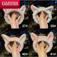 KAMIXIWA新款猫耳朵束发带发箍韩国毛绒网红兔耳朵发饰洗脸发带