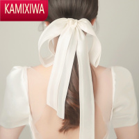 KAMIXIWA新娘白色缎面蝴蝶结头饰订婚发带女结婚婚纱礼服配饰伴娘领证饰品