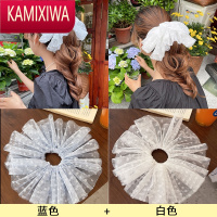 KAMIXIWA2个装MONA蕾丝大肠发圈女网纱波点发绳高级感头绳2022年新款头饰