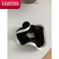 KAMIXIWA质感!黑白大肠圈发圈女韩国ins简约发饰头饰 皮筋珍珠缎面