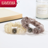KAMIXIWA大肠发圈女高级感水钻发绳低马尾皮筋扎头发韩系欧根纱头花发饰
