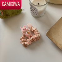 KAMIXIWA馨帮帮 卡通小猪大肠发圈橡皮筋头绳丸子头绑发吸睛造型发饰