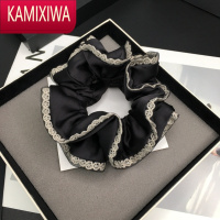 KAMIXIWA发圈大肠圈黑色简约气质缎面肥肠圈韩国布艺头绳皮套粗皮筋发饰女