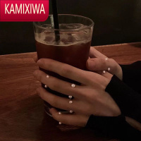 KAMIXIWA开口食指珍珠戒指女ins潮网红学生小众设计感冷淡风小指尾戒指环
